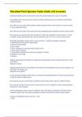 Maryland Pool Operator Study Guide &lpar;All Accurate&rpar;