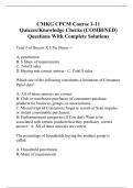 CMKG CPCM Course 1-11 Quizzes/Knowledge Checks (COMBINED) Questions With Complete Solutions