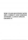 NERC EXAM QUESTIONS WITH 100% CORRECT AND VERIFIED ANSWERS | LATEST UPDATE GRADED A+