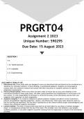 PRGRT04 Assignment 2 &lpar;ANSWERS&rpar; 2023 &lpar;590295&rpar;- DISTINCTION GUARANTEED 