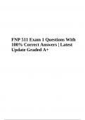 FNP 511 Exam 1 Questions With 100% Correct Answers | Latest Update Graded A+