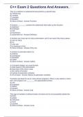 C&plus;&plus; Exam 2 Questions And Answers&period;
