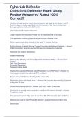 CyberArk Defender Questions&lpar;Defender Exam Study Review&rpar;Answered Rated 100&percnt; Correct&excl;&excl;