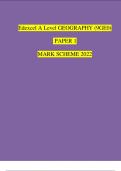 Edexcel A Level GEOGRAPHY &lpar;9GE0&rpar; PAPER 1 MARK SCHEME 2022&vert; 100&percnt; Verified