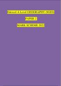 Edexcel A Level GEOGRAPHY &lpar;9GE0&rpar; PAPER 1 MARK SCHEME 2022&vert; 100&percnt; Verified