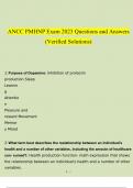 ANCC PMHNP Exam 2023 Questions and Answers (Verified Solutions)