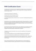 PHR Certification Exam 2023 with 100&percnt; correct answers