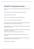 Florida PT Jurisprudence Exam 2023 with 100&percnt; correct answers