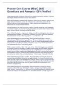 Proctor Cert Course USMC 2023 Questions and Answers 100&percnt; Verified