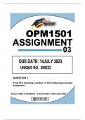 OPM1501 ASSIGNMENT 3 2023