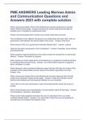 PME ANSWERS Leading Marines Admin and Communication Questions and Answers 2023 with complete solution