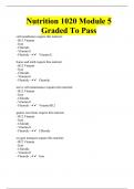 Nutrition 1020 Module 5 Graded To Pass