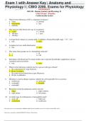 Exam 1 with Answer Key &vert; Anatomy and Physiology I &vert; CBIO 2200&comma; Exams for Physiology latest 2023