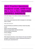 ANCC Practice Questions, Predictor exam, AANP Prep, PSI 3, Psi 1, PSI 2 2023/2024  VERIFIED ANSWERS