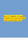 Bio 171 Module 2 Exam COMPLETE QUESTIONS AND ANSWERS 2023.