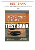 Test Bank for Essentials of Psychiatric Nursing 2nd Edition Boyd |Complete and Verified 