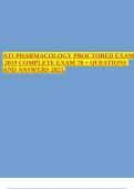 ATI PHARMACOLOGY PROCTORED EXAM 2019 COMPLETE EXAM 70 + QUESTIONS AND ANSWERS 2023.