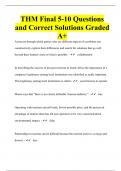 THM Final 5-10 Questions and Correct Solutions Graded A+
