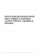 SNSA Final EXAM QUESTIONS WITH CORRECT ANSWERS | LATEST UPDATE 2023/2024 GRADED A+ 