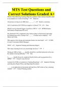 MTS Test Questions and Correct Solutions Graded A+