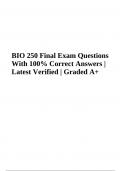 BIO 250 Final Exam Review Questions With Correct Answers | Latest Verified 2023/2024 | Graded A+