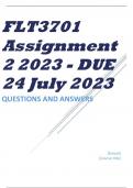 FLT3701 Assignment 2 2023 - DUE 24 July 2023
