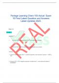 Portage Learning Chem 103 Actual  Exam 16 Final Latest Question and Answers Latest Updates 2023.