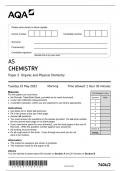 AQA 2023 CHEMISTRY AS LEVEL PAPER 2 only