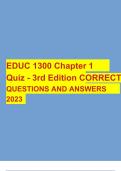 EDUC 1300 Chapter 1 Quiz - 3rd Edition CORRECT QUESTIONS AND ANSWERS 2023