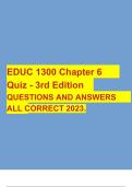 EDUC 1300 Chapter 6 Quiz - 3rd Edition QUESTIONS AND ANSWERS ALL CORRECT 2023.