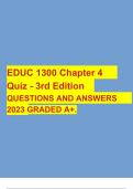EDUC 1300 Chapter 4 Quiz - 3rd Edition QUESTIONS AND ANSWERS 2023 GRADED A+.