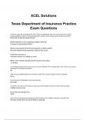 Texas Life and Health Insurance Xcel Solutions Practice Test Questions and Answers