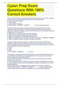 Cysa+ Prep Exam Questions With 100% Correct Answers