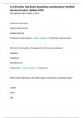 CLA Practice Test Exam Questions and Answers &lpar;Verified Answers&rpar; Latest Update 2023
