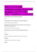 Nurs 251 Portage Pathophysiology final exam module 1-10 2023&sol;2024  100&percnt; VERIFIED ANSWERS