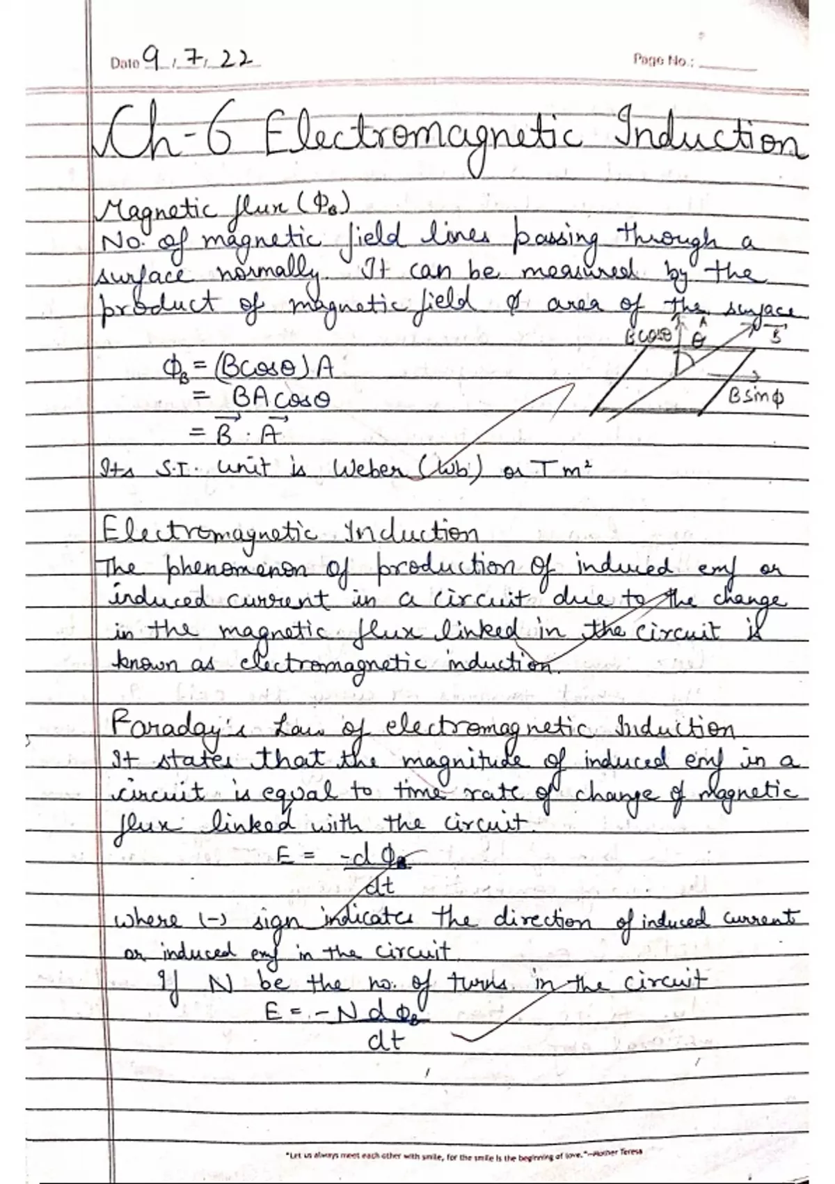 Class 12th Physics notes Electromagnetic induction - Physics - Stuvia US