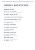 NURSING 101 QUICK STUDY GUIDE 
