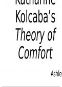 HUSC 3321 Introduction to Nursing Theory Presentation KOLCABA'S THEORY OF COMFORT