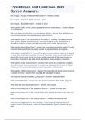 Constitution Test Questions With Correct Answers&period;