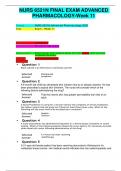 Nurs 6521 ADVANCED PHARMACOLOGY EXAMS