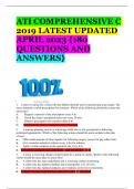 ATI COMPREHENSIVE C 2019 LATEST UPDATED APRIL 2023 &lbrace;180 QUESTIONS AND ANSWERS&rcub;