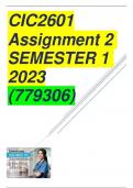 CIC2601 Assignment 2 SEMESTER 1 2023