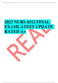   2023 NURS 6512 FINAL  EXAM LATEST UPDATE   RATED A+ 
