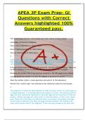 APEA 3P Exam Prep- GI  Questions with Correct  Answers highlighted 100&percnt; Guaranteed pass&period;   