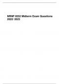 NRNP 6552 Midterm Exam Questions 2022/ 2023
