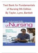 Test Bank for Fundamentals of Nursing  9th & 10th Edition by Taylor All chapters| Complete Guide A  