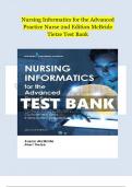 Nursing Informatics for the Advanced Practice Nurse 2nd Edition McBride Tietze Test Bank 