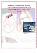 Nursing Informatics for the Advanced Practice Nurse latest Edition McBride Tietze Test Bank