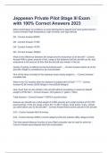 Jeppesen Private Pilot Stage III Exam with 100&percnt; Correct Answers 2023