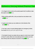 Defensive Driving School Practice Test questions and answers&rcub; &lpar;2022&sol;2023&rpar; &lpar;verified answers&rpar;